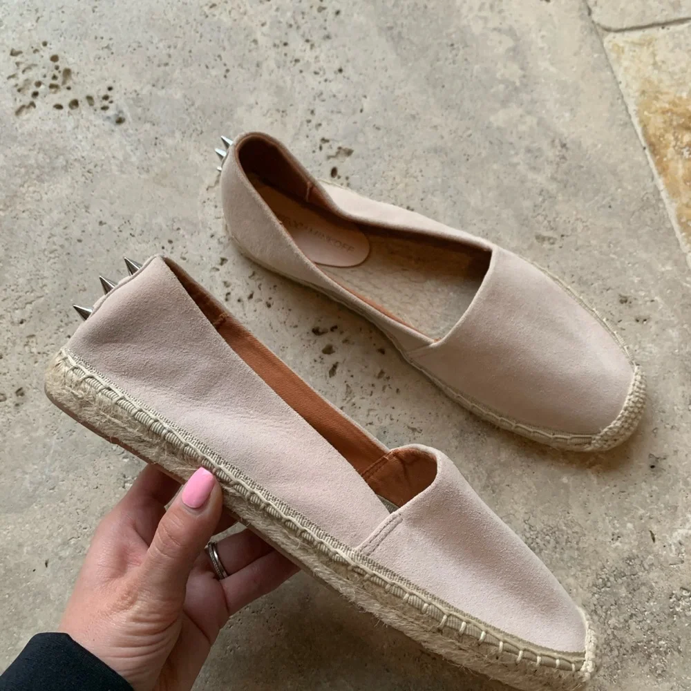 Rebecca Minkoff Suede Rockstud Espadrille Flat 8.5